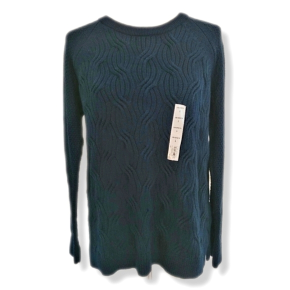 Sonoma Teal Blue Knit Crew Neck Sweater L NWT - Picture 1 of 10